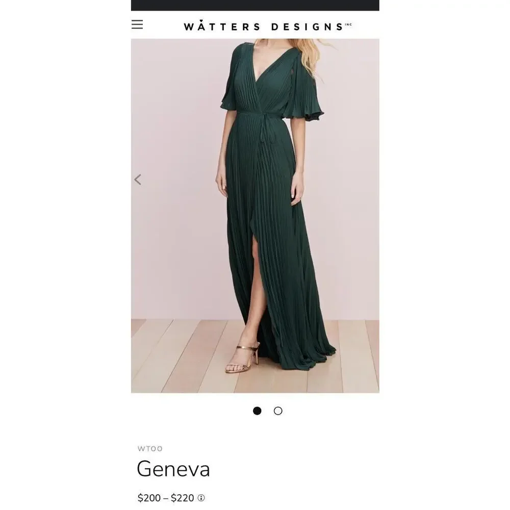 WToo Bridesmaids by Watters Geneva Green Dress pleated
Wedding formal evening - Picture 3 of 7